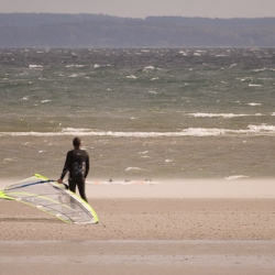 Trockene Sandbänke an der Ostsee