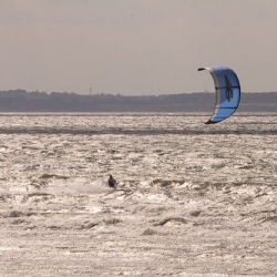 Trockene Sandbänke an der Ostsee